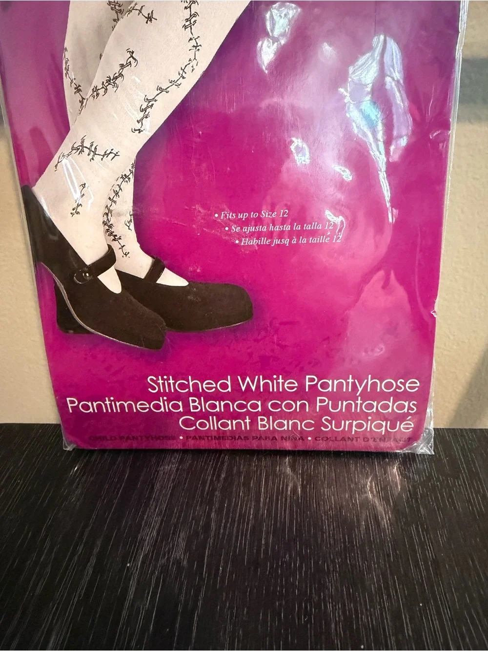 Disguise White Stitched Child Costume Tights NIP Fits up to Sz 12